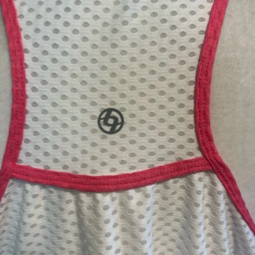 LIJA Women’s Control Tennis Tank Top White with Bubblegum Trim Sz L - Picture 4 of 6